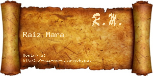 Raiz Mara névjegykártya